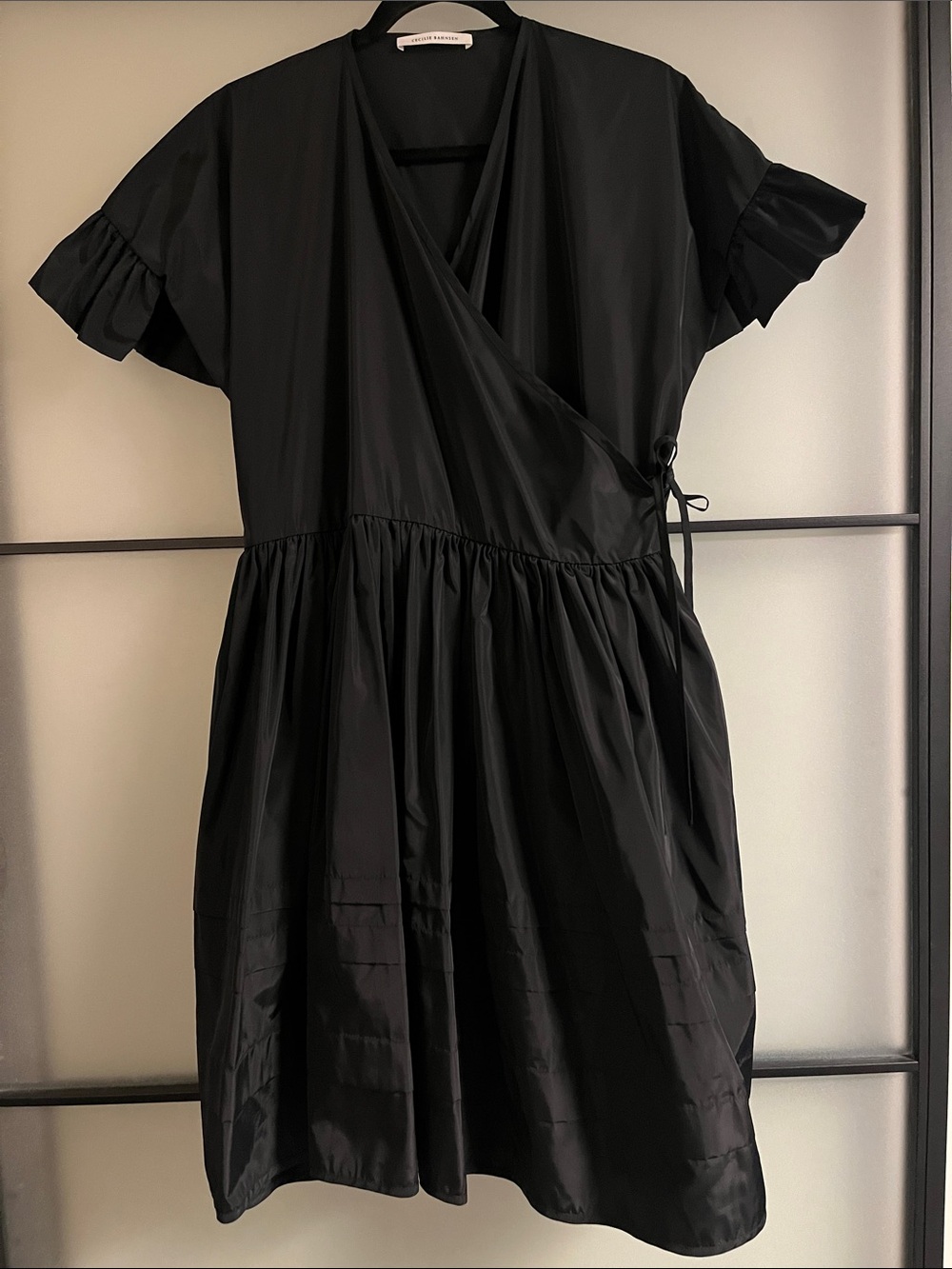 Cecilie Bahnsen Black Wrap Midi Dress